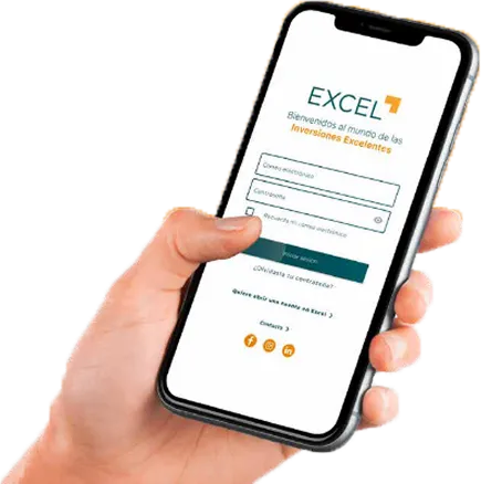 La app Excel Móvil abierta en un teléfono